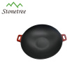 11.8 inch Round Cast Iron Shallow Concave Wok